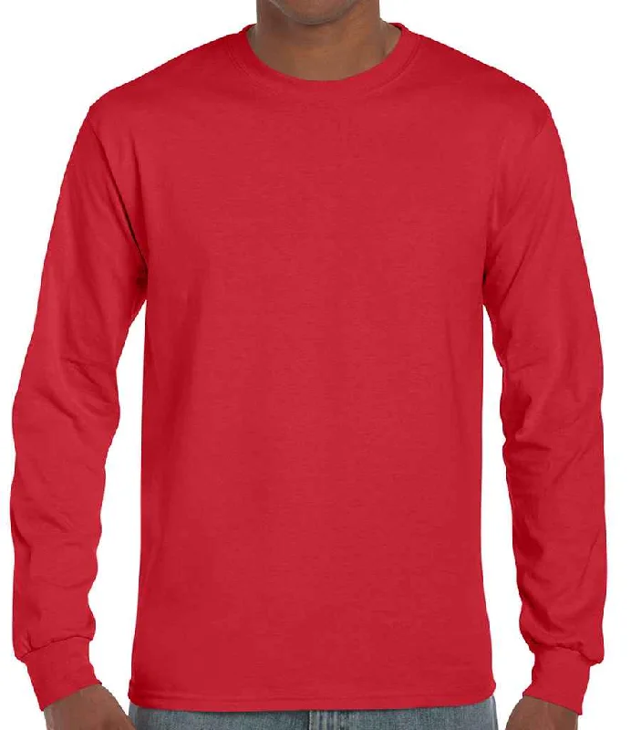Celebrity Must-have Gildan Ultra Cotton™ Long Sleeve T-Shirt | Red