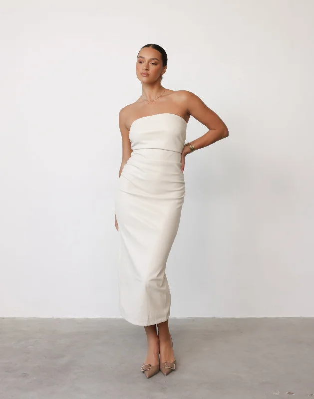 High Street Fashion Sasha Maxi Dress (Cream)