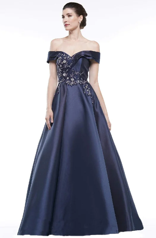 Street Cool Marsoni by Colors - MV1008 Sweetheart Neckline Off-Shoulder Floral Beaded A-Line Gown Street Cool Marsoni by Colors - MV1008 Sweetheart Neckline Off-Shoulder Floral Beaded A-Line Gown