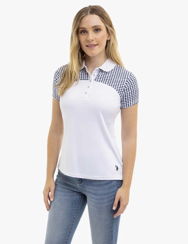 European Plan DOT PRINT COLORBLOCK POLO SHIRT