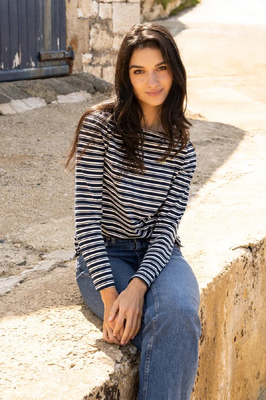 Fashion Innovation Causeway Breton Top - Navy Stripe
