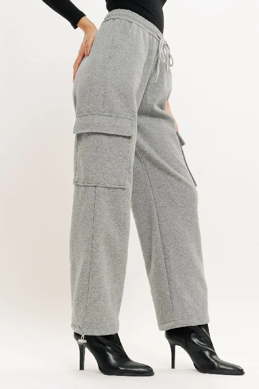 Celebrity Picks Grey Wide Leg Cargo Trouser