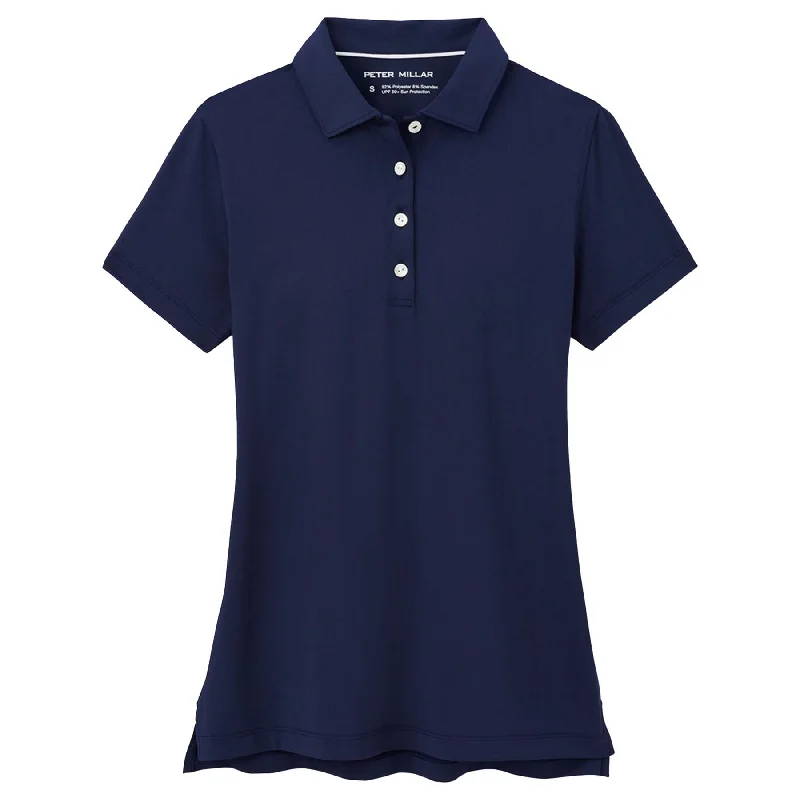 Personalized Design Womens Button Polo Navy - 2025
