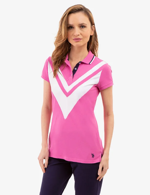 Age-reducing Style DOUBLE CHEVRON TIPPED POLO SHIRT