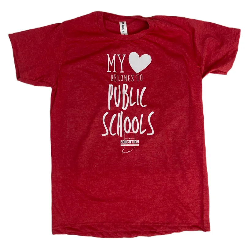 Comfortable Series My Heart Belongs to Public Schools T-shirt