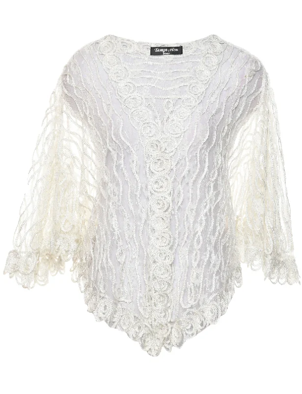Versatile Items Floral Pattern Lace Evening Jacket - XL