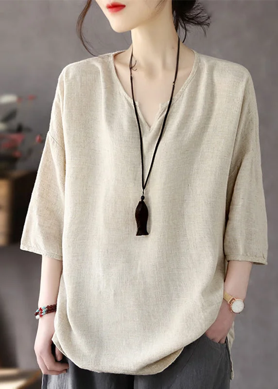 Comfortable And Cold-proof Plus Size V Neck Patchwork Solid Top Long Sleeve