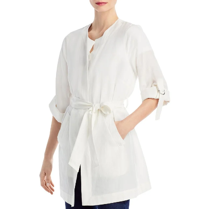 Elegant Design Kobi Halperin Womens Francesca Linen Blend Wrap Jacket