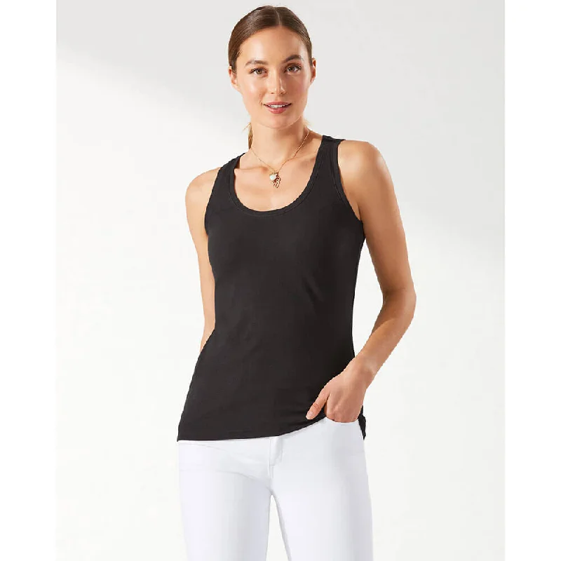 New Season Series Tommy Bahama Women's New Barrier Bay Rib Tank Top - Black*
