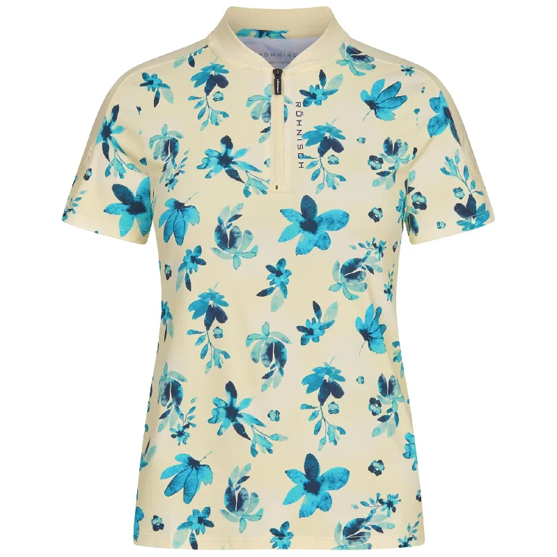 Fashionable Prints Womens Camila Polo Spray Floral Print Yellow - AW24