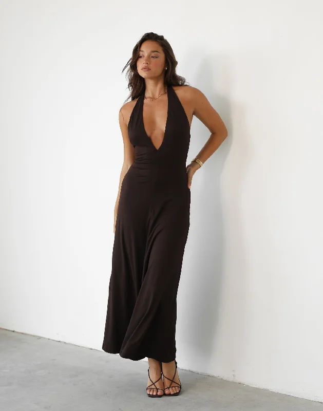 Sports Fashion Victoria Maxi Dress (Chocolate)