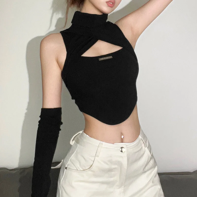 High-end Customization Sexy High Neck Sleeveless Midriff Baring Tank Tops
