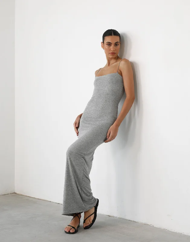Unique Prints Tammy Maxi Dress (Grey Marle)