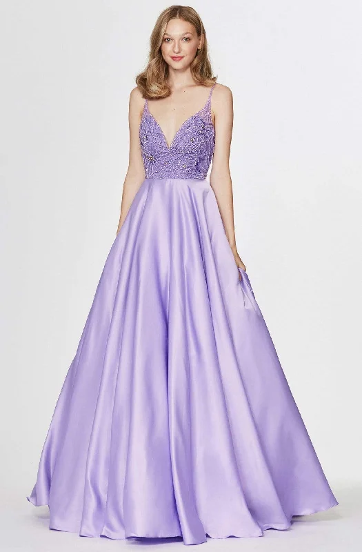 Street Charm Angela & Alison - 91001 Sleeveless Low Scoop Back Beaded Satin Gown