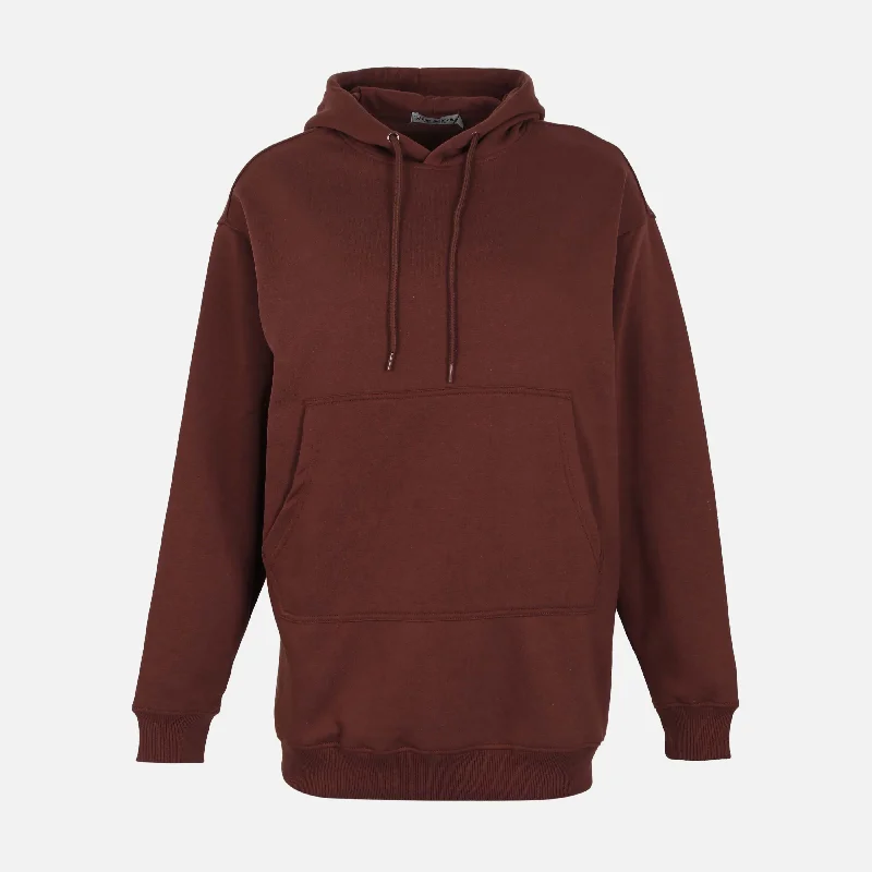 Comfortable Mind WOMEN FLEECE OVERSIZED LONG HOODIE