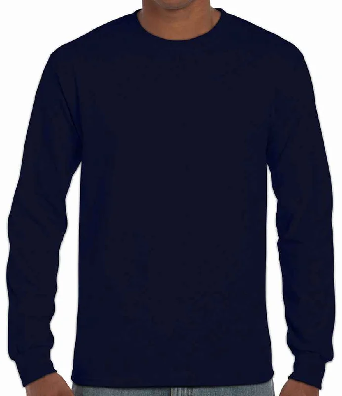 High Street Fashion Gildan Ultra Cotton™ Long Sleeve T-Shirt | Navy