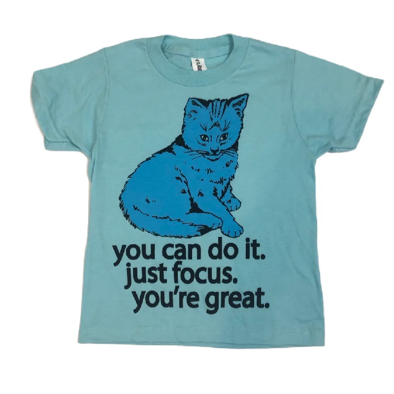 Classic Color Focus Cat Youth T-shirt - Very Blue