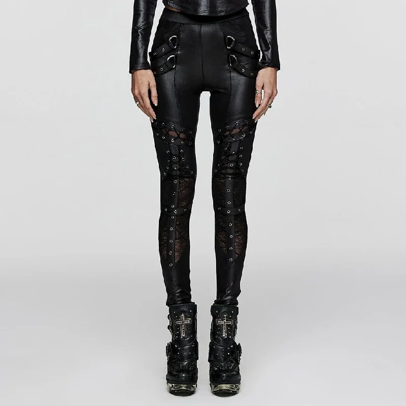 Exquisite Design Women's Punk Lace-up Eyelet Strap Leggings