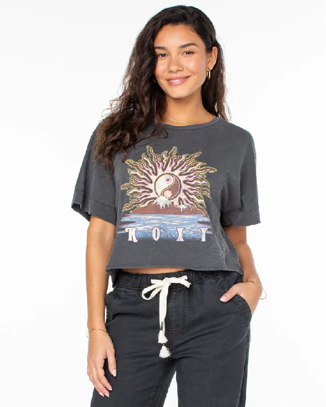 Comfortable Series Roxy Free Spirit Tee-Phantom