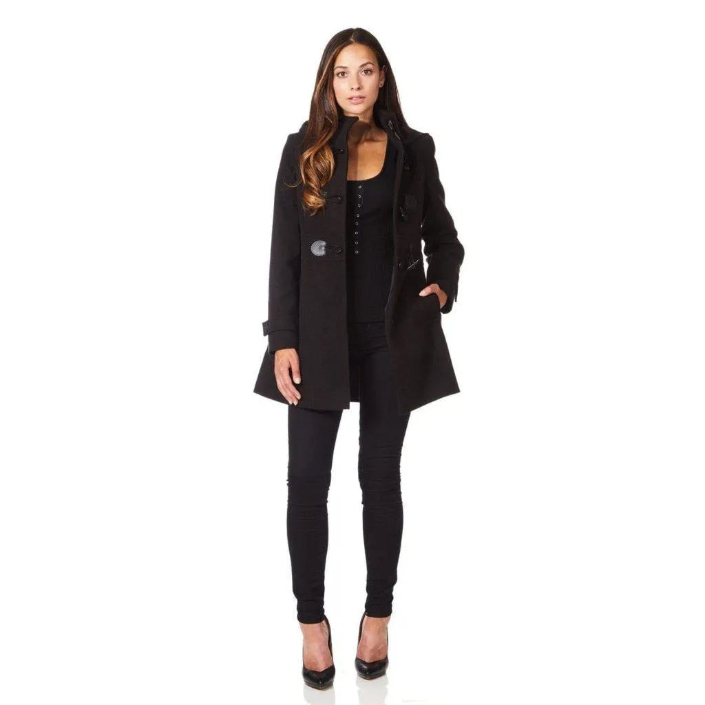 Double-sided Wear Hooded Toggle Fastened Slim Fit Coat