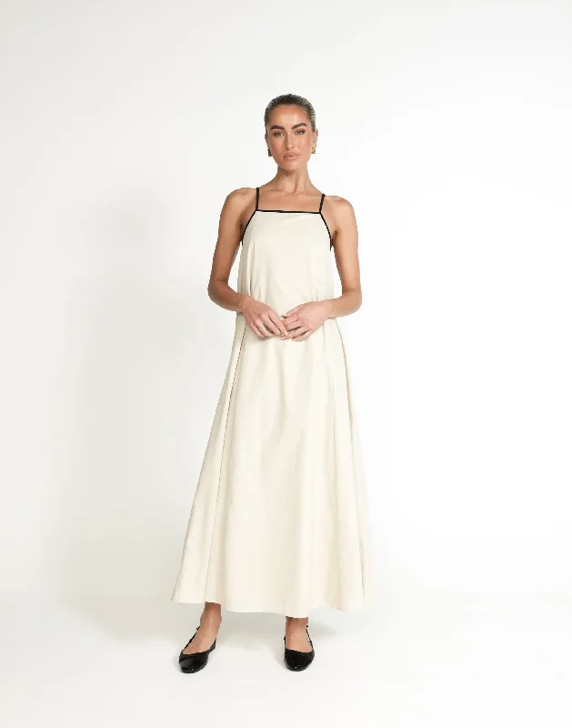 Youthful Vitality Fiona Maxi Dress (Beige)