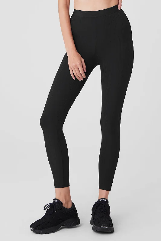 Casual And Comfortable High-Waist 7/8 Run It Back Legging - Black