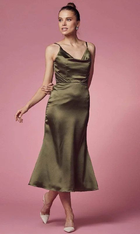 Fashion Style Nox Anabel - Cowl Neck Trumpet Cocktail Dress R1027 - 1 pc Olive In Size 6 Available Fashion Style Nox Anabel - Cowl Neck Trumpet Cocktail Dress R1027 - 1 pc Olive In Size 6 Available