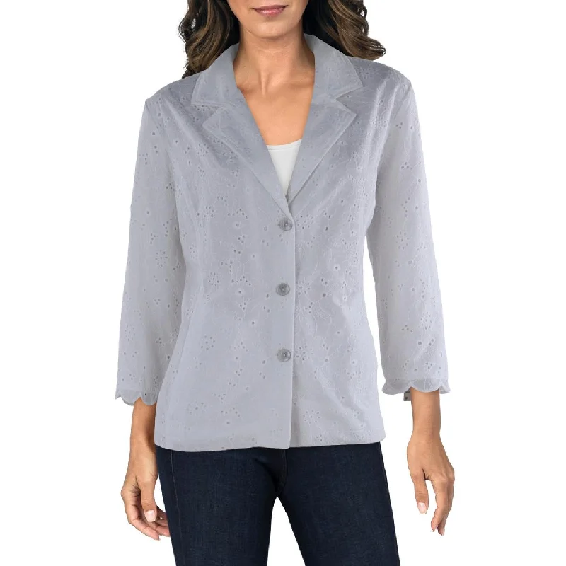 Fashion Must-have Alfred Dunner Womens Embroidered Business Two-Button Blazer