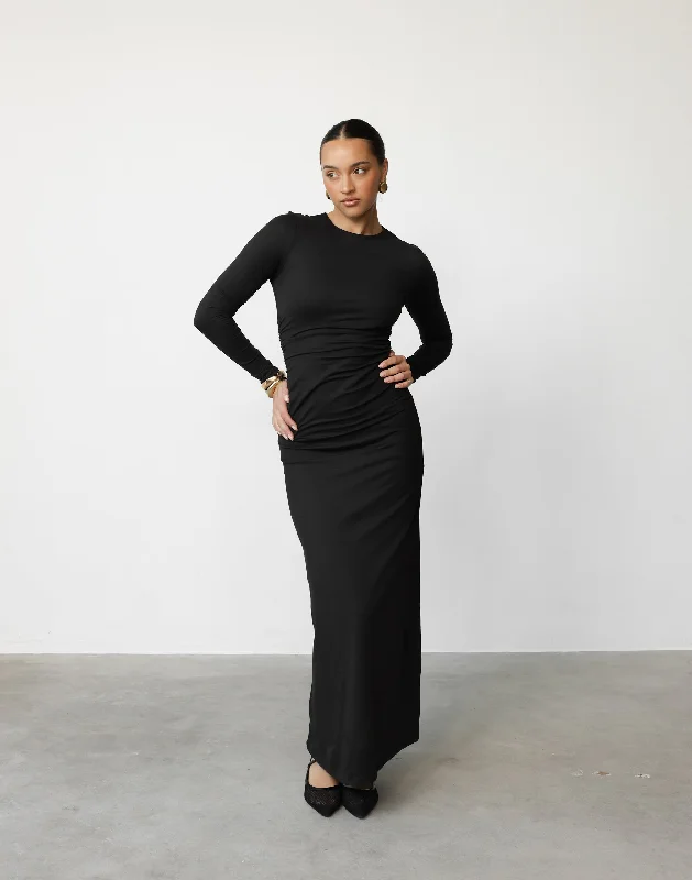 Elegant Design Manon Maxi Dress (Black)