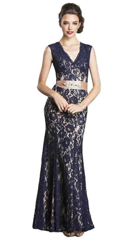 Lively And Youthful Aspeed Design - Sleeveless Long Lace Dress with Satin Ribbon