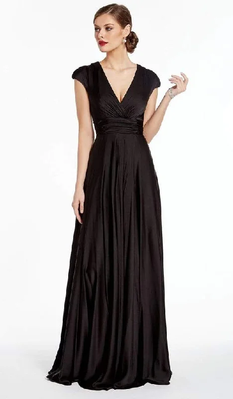 Casual And Comfortable Alyce Paris - 27305 Satin Chiffon V Neck A-Line Dress - 1 pc Black in Sizes 8 Available Casual And Comfortable Alyce Paris - 27305 Satin Chiffon V Neck A-Line Dress - 1 pc Black in Sizes 8 Available
