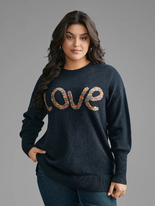 Personalized Clothing Supersoft Essentials Love Pattern Heather Pullover