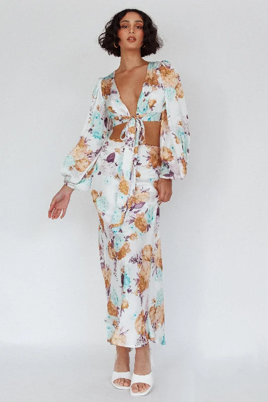 Celebrity Picks Meet Me In Fiji Maxi Skirt Floral Yellow