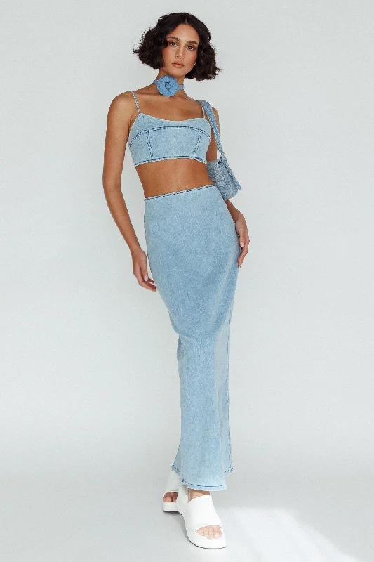 Comfortable And Cold-proof The Moment Maxi Skirt Denim