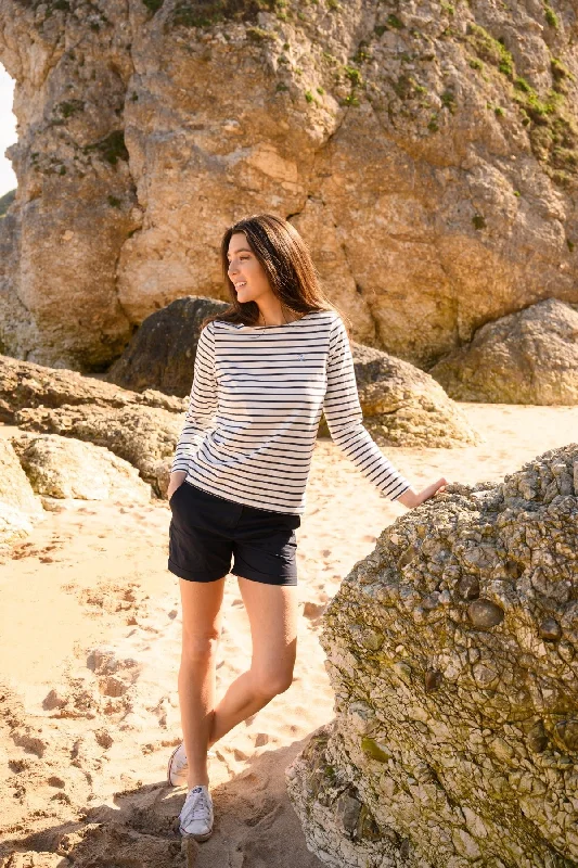 Minimal Style Causeway Breton Top - Cloud Midnight Stripe