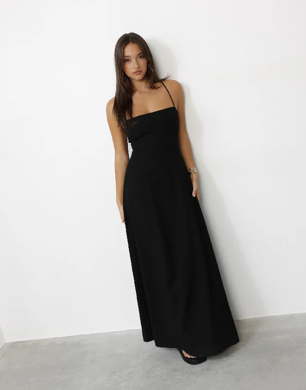 Breathable Design Mirielle Maxi Dress (Black)