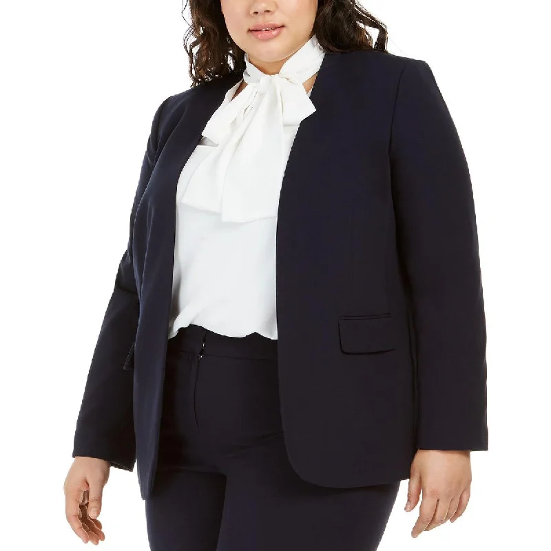 Personalized Design Bar III Womens Plus Office Business Open-Front Blazer