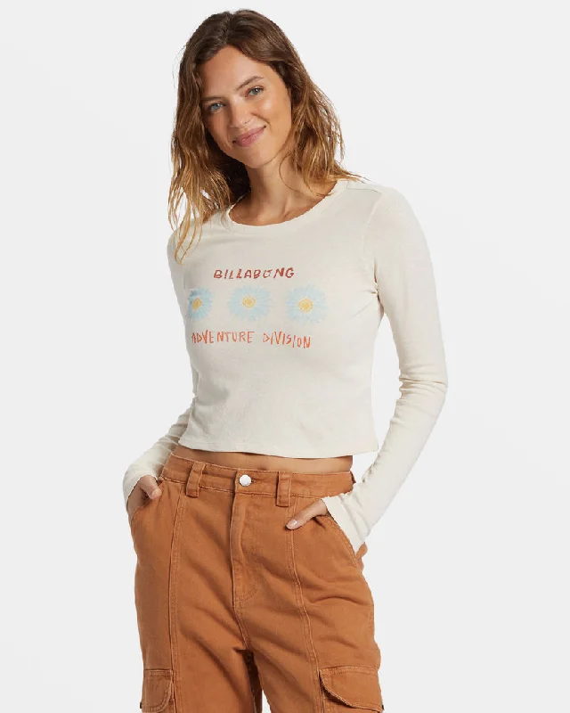 Fashionable Inner Wear Billabong Cabin Mate Crew L/S Tee-White Cap