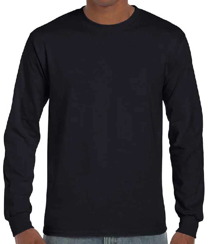 European And American Style Gildan Ultra Cotton™ Long Sleeve T-Shirt | Black