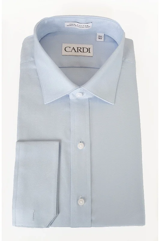 Fashionable Items "Jamison" Blue Twill Spread Collar Dress Shirt