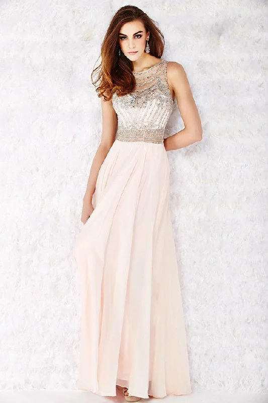 Advanced Customization Angela & Alison - 61056 Beaded Sleeveless Illusion Back A-Line Gown - 1 pc Blush in Size 6 Available Advanced Customization Angela & Alison - 61056 Beaded Sleeveless Illusion Back A-Line Gown - 1 pc Blush in Size 6 Available