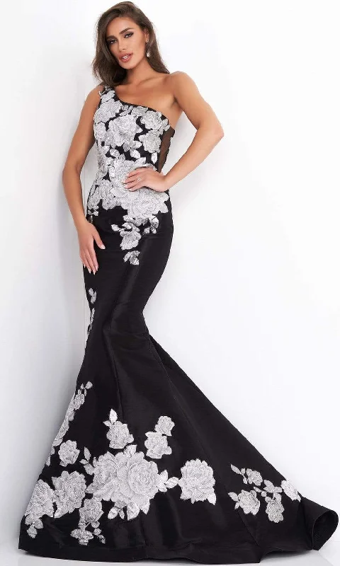 Exquisite Tailoring Jovani - 3918 Floral One Shoulder Mermaid Dress
