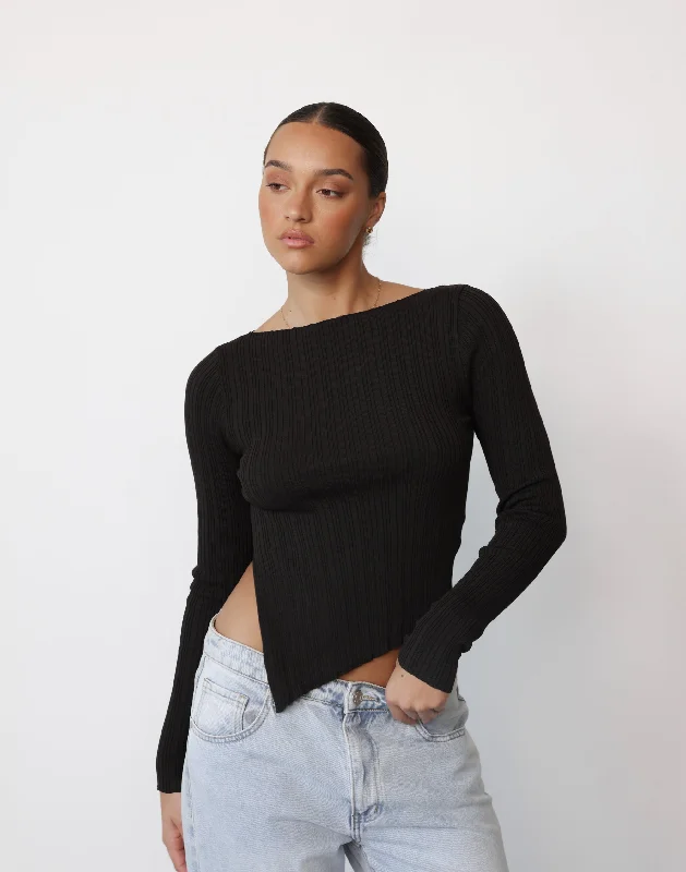Youthful Street Fashion Kienna Long Sleeve Top (Chocolate)