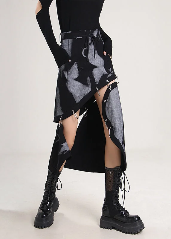 Boutique Recommendation Plus Size Asymmetrical Tie Dye Cotton Skirt Spring