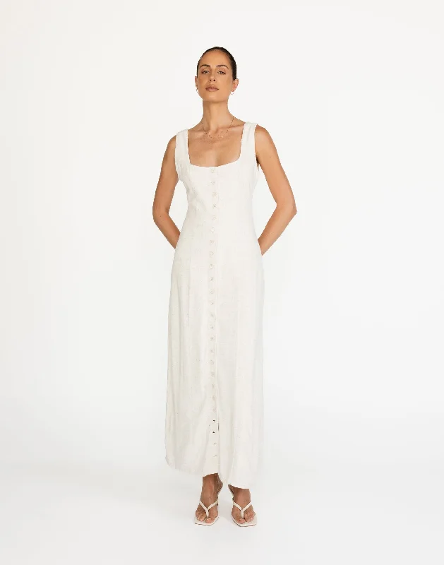Exquisite Tailoring Joni Maxi Dress (Oat)