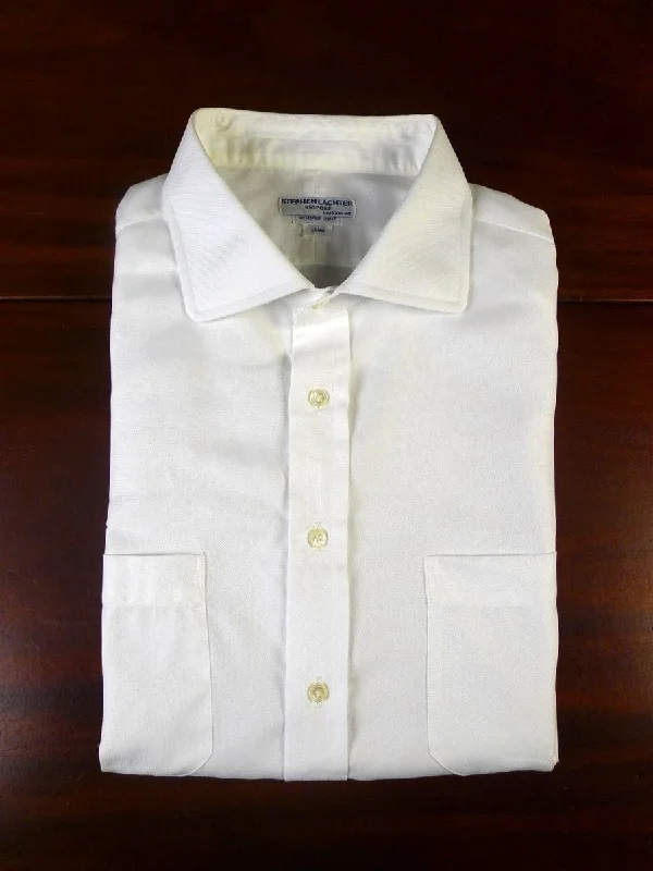 Artistic Temperament 24/0945 stephen lachter savile row bespoke white cotton s/cuff shirt 18.5
