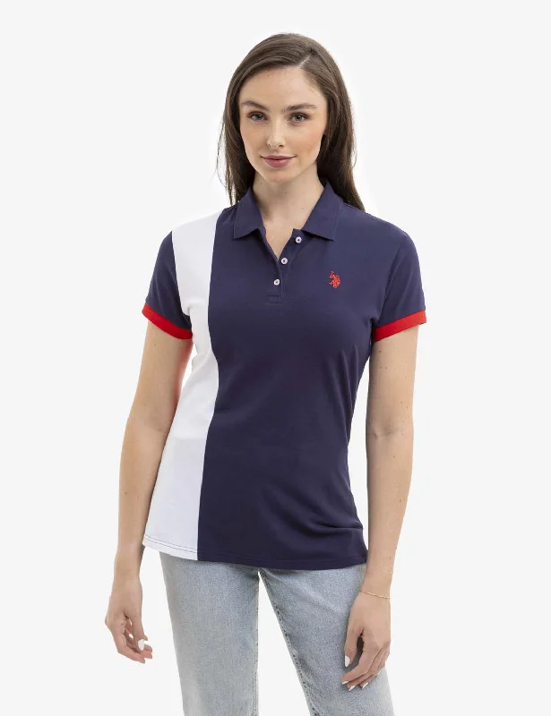 Spring Fashion PIECED STRIPE POLO SHIRT