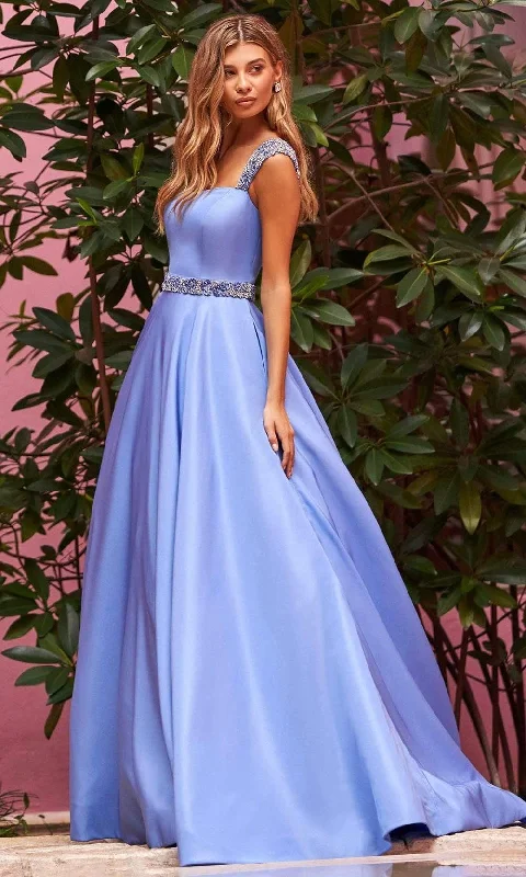 Romantic Data Sherri Hill - 54875 Beaded Cap Sleeve A-Line Gown