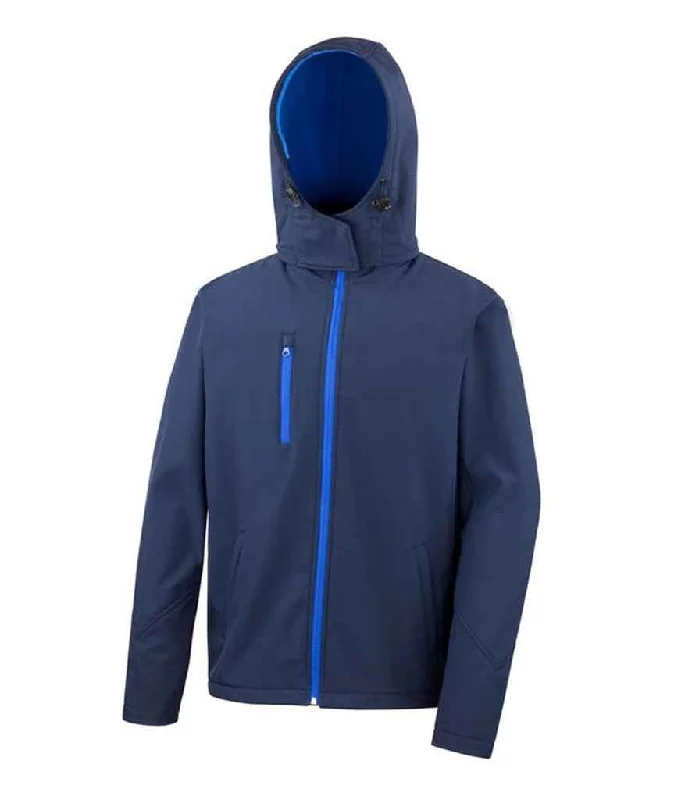 French Style Result Core Hooded Soft Shell Jacket | Navy/Royal Blue