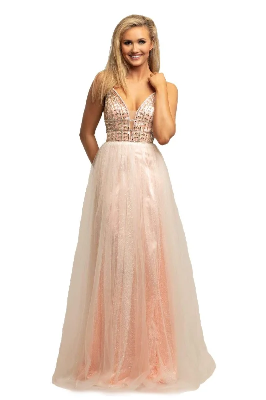 Boutique Recommendation Johnathan Kayne - 2000 Sleeveless Illusion V Neck Glitter Mesh Gown - 1 pc Petal Pink In Size 6 Available Boutique Recommendation Johnathan Kayne - 2000 Sleeveless Illusion V Neck Glitter Mesh Gown - 1 pc Petal Pink In Size 6 Available